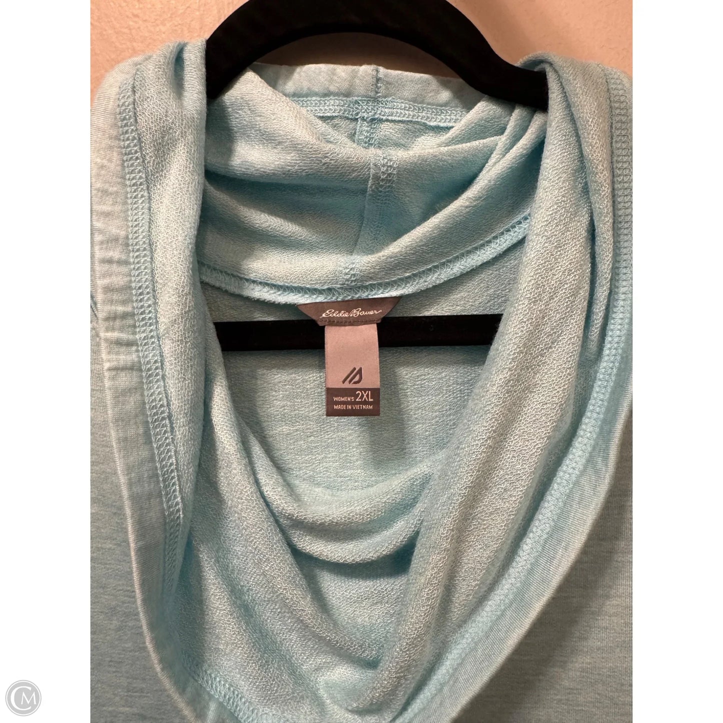 Athletic Top Long Sleeve Collar By Eddie Bauer In Blue, Size: 2x