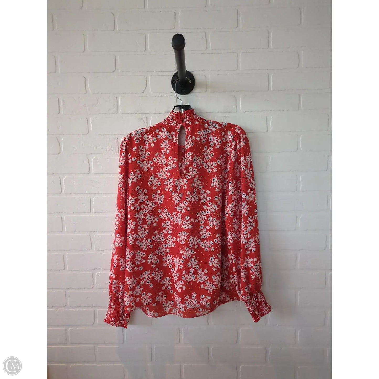 Top Long Sleeve By Socialite In Orange & White, Size: M