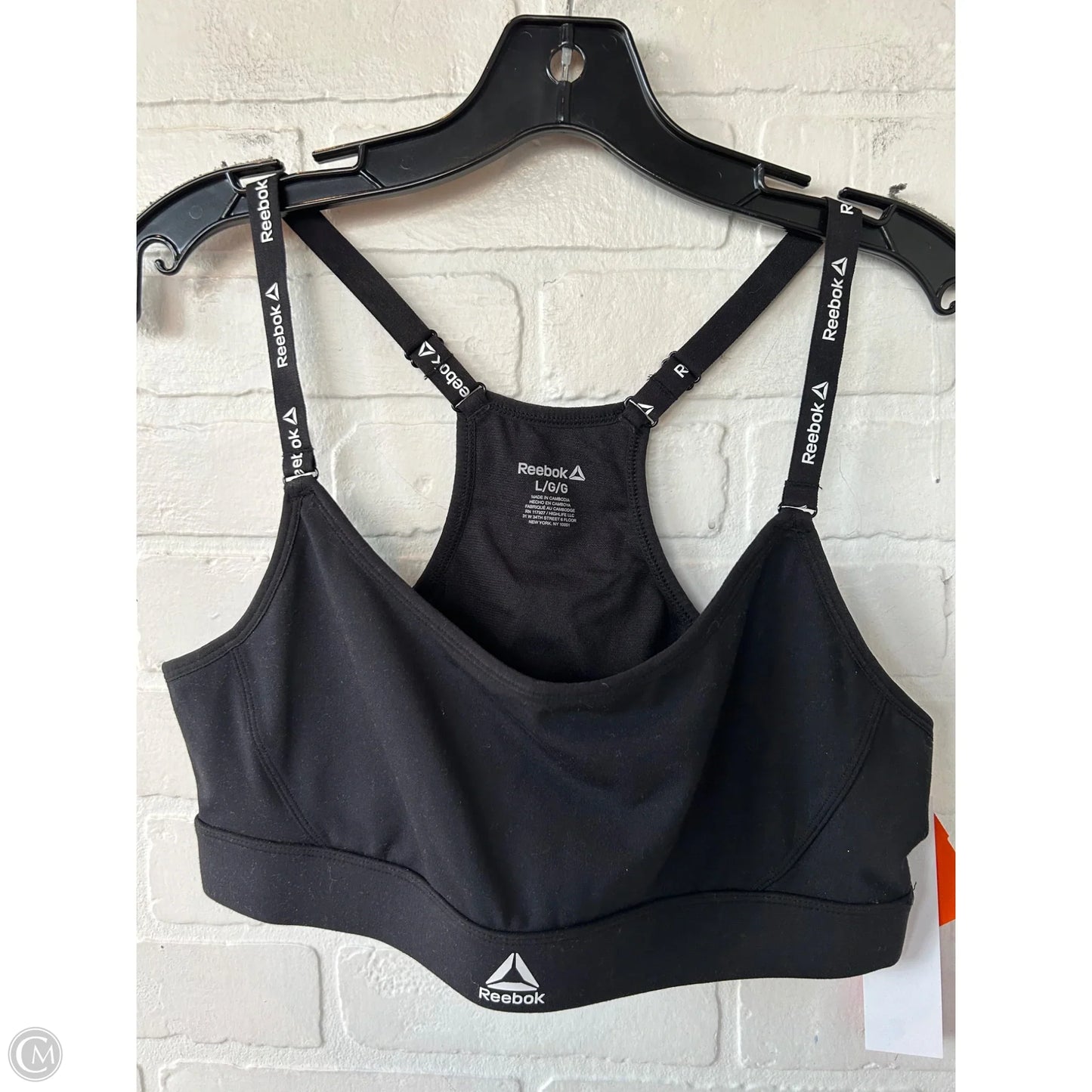 Athletic Bra By Reebok In Black, Size: L