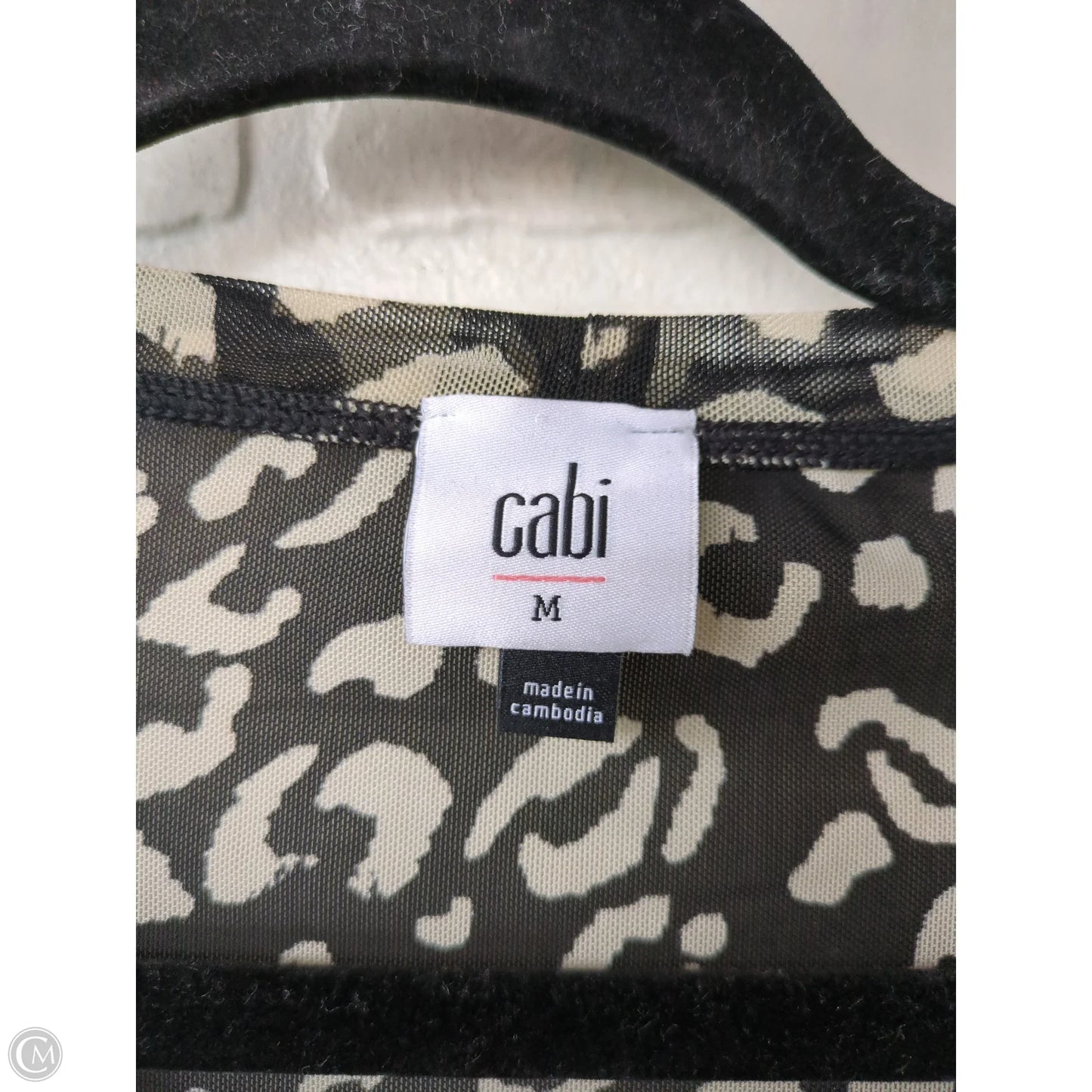 Top Long Sleeve By Cabi In Black & Cream, Size: M