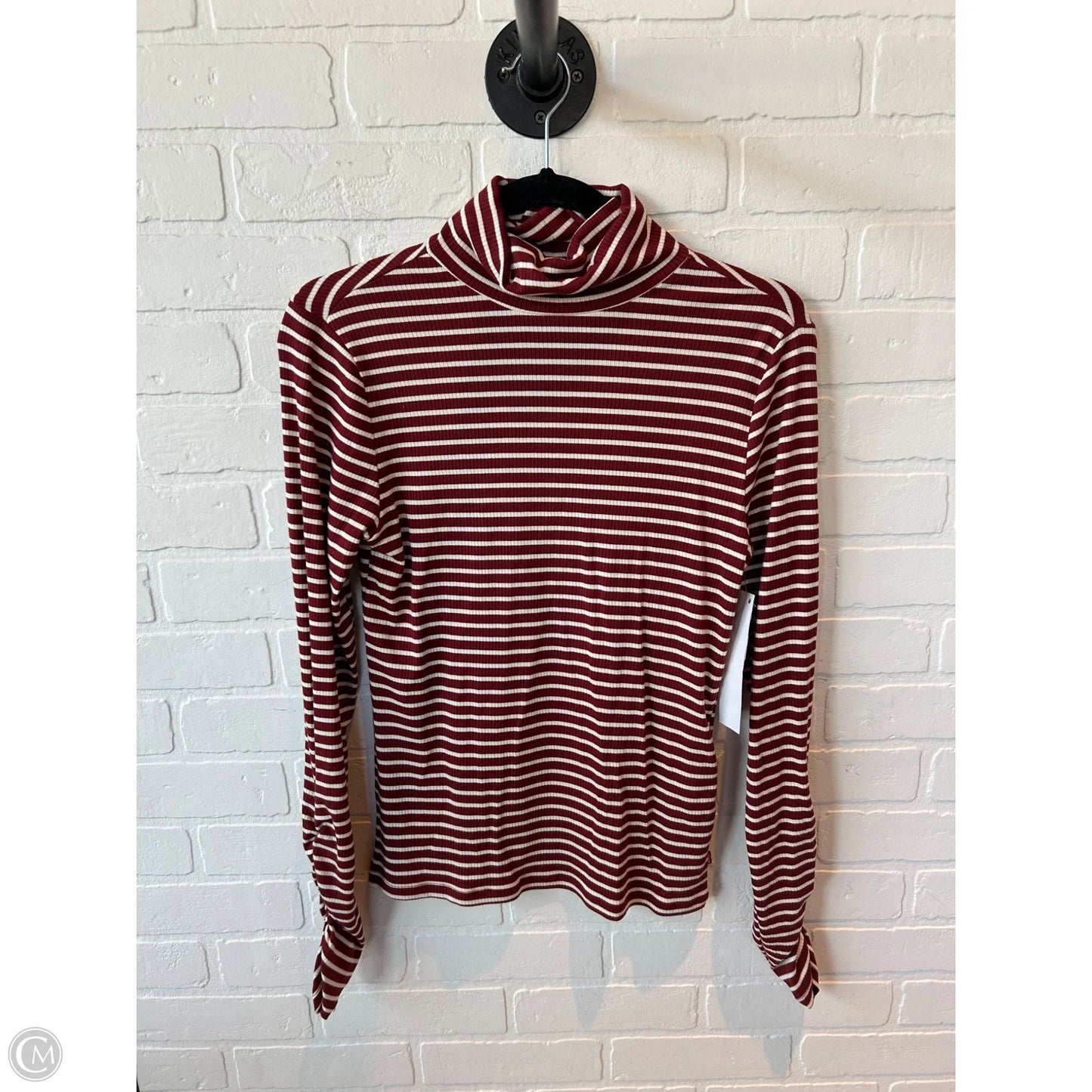 Top Long Sleeve By Levis In Red & White, Size: M