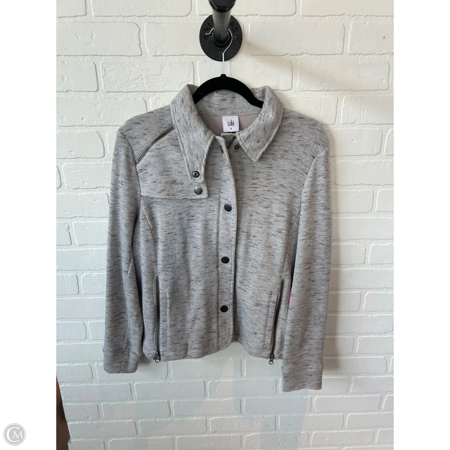 Jacket Shirt By Cabi In Grey, Size: M
