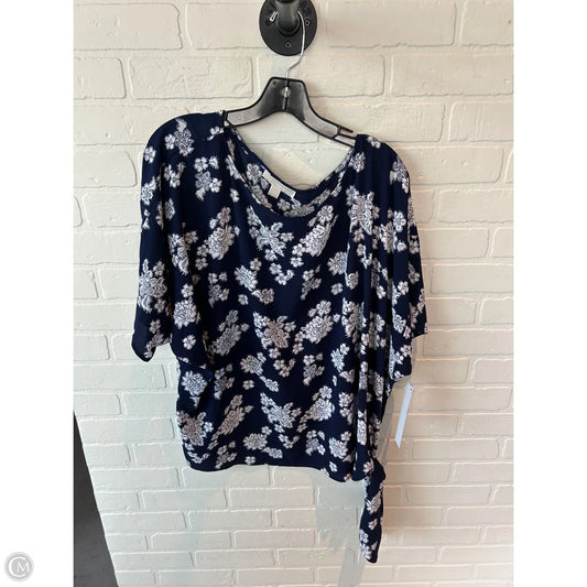 Top Short Sleeve By Michael By Michael Kors In Blue & White, Size: Xxl