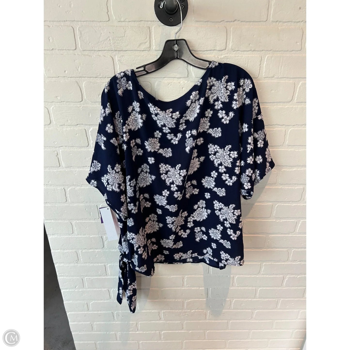 Top Short Sleeve By Michael By Michael Kors In Blue & White, Size: Xxl