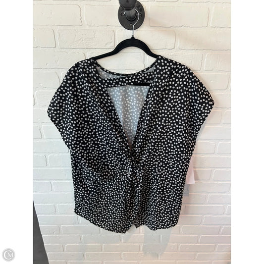 Top Short Sleeve By Shein In Black & White, Size: 3x