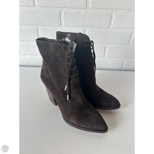 Boots Ankle Heels By Marc Fisher In Brown, Size: 5.5