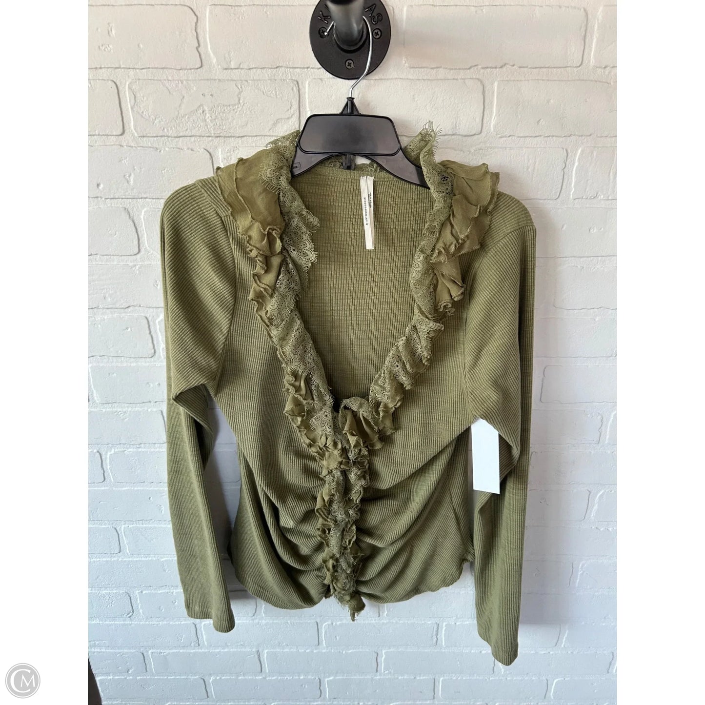 Top Long Sleeve By Anthropologie In Green, Size: L