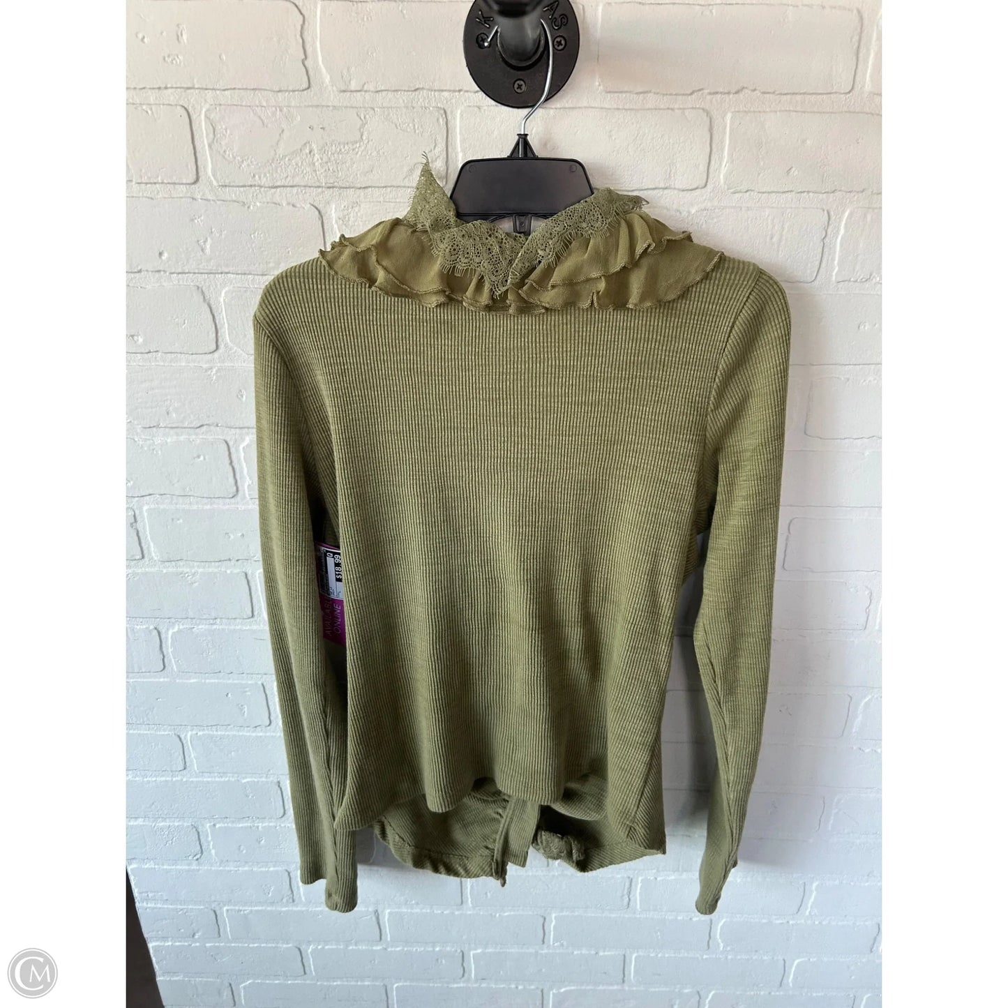 Top Long Sleeve By Anthropologie In Green, Size: L
