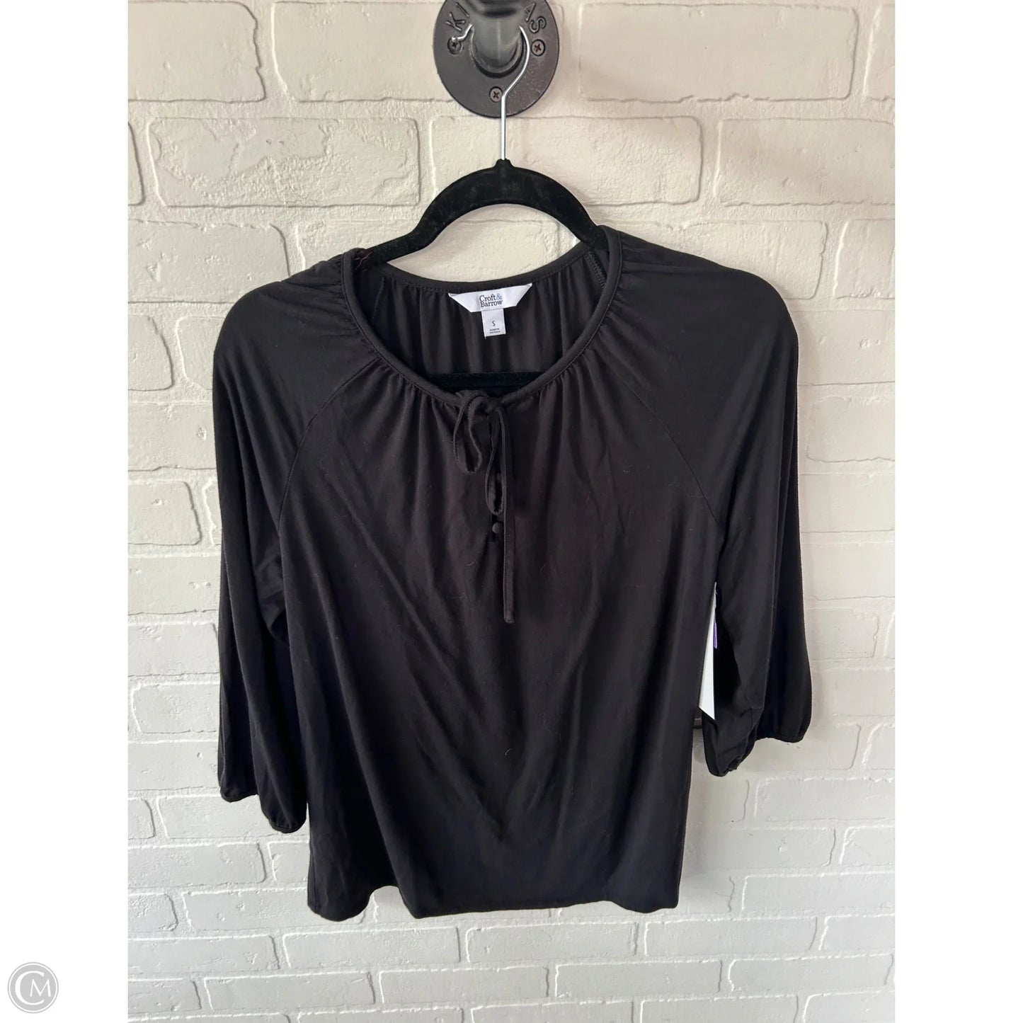 Top Long Sleeve By Croft And Barrow In Black, Size: S