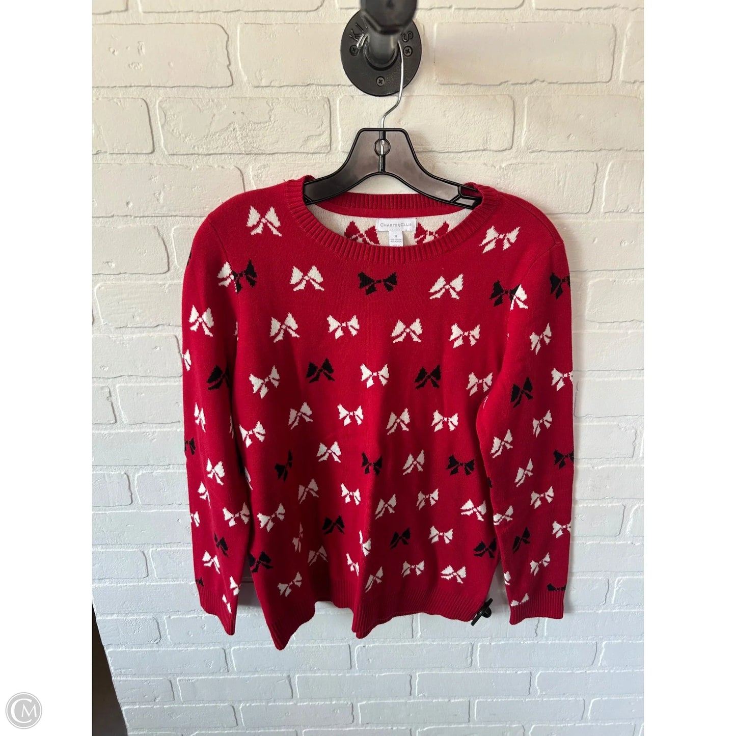 Sweater By Charter Club In Red, Size: M