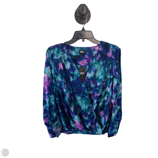 Top Long Sleeve By Inc In Blue & Pink, Size: L