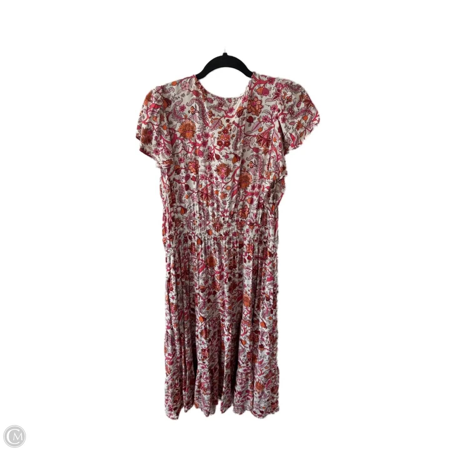 Dress Casual Midi By Knox Rose In Cream & Pink, Size: Xxl