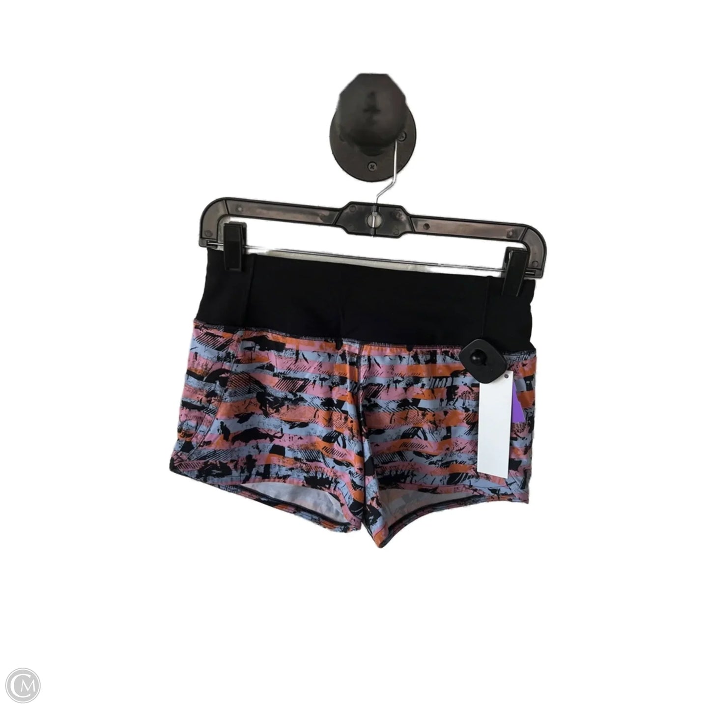 Athletic Shorts By Lululemon In Black & Orange, Size: 2