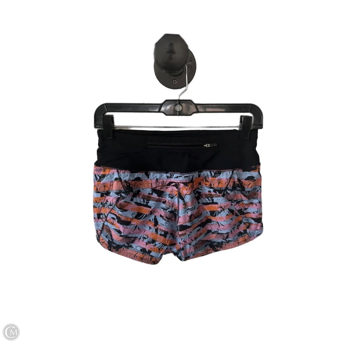 Athletic Shorts By Lululemon In Black & Orange, Size: 2