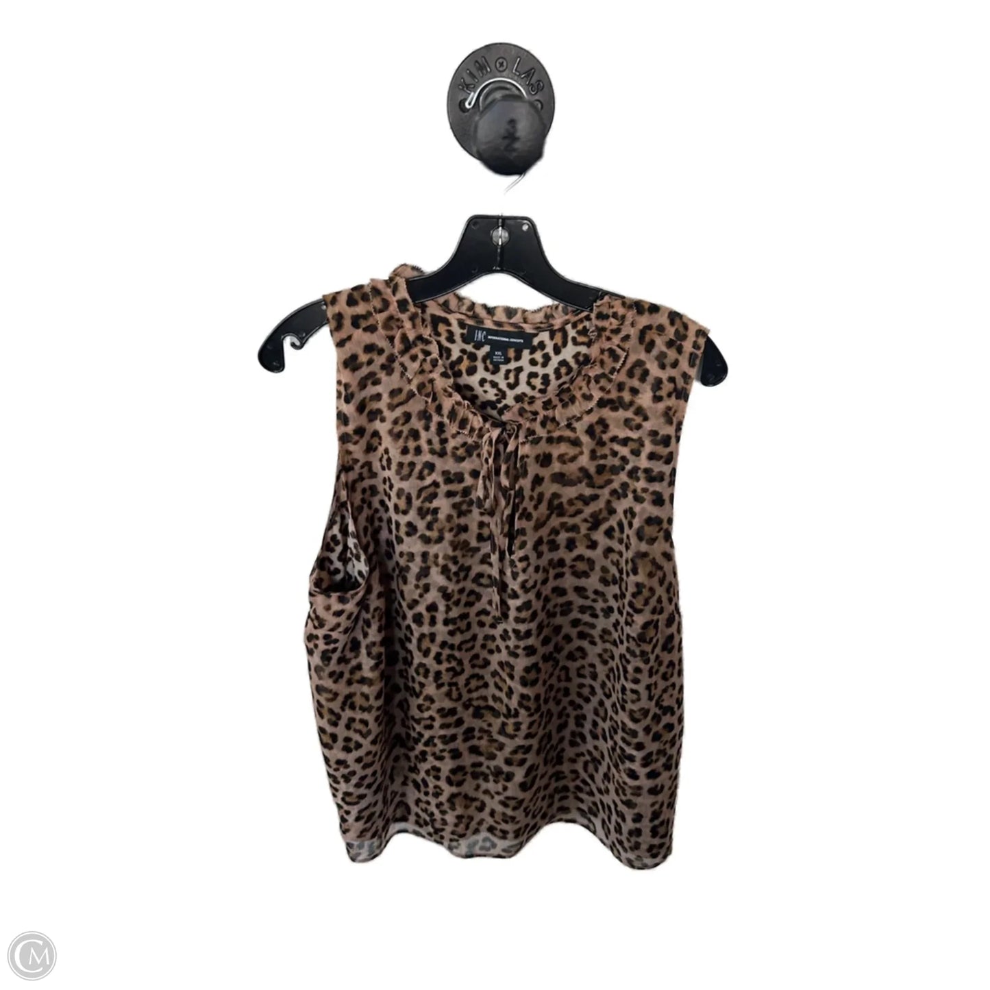 Top Sleeveless By Inc In Black & Tan, Size: Xxl