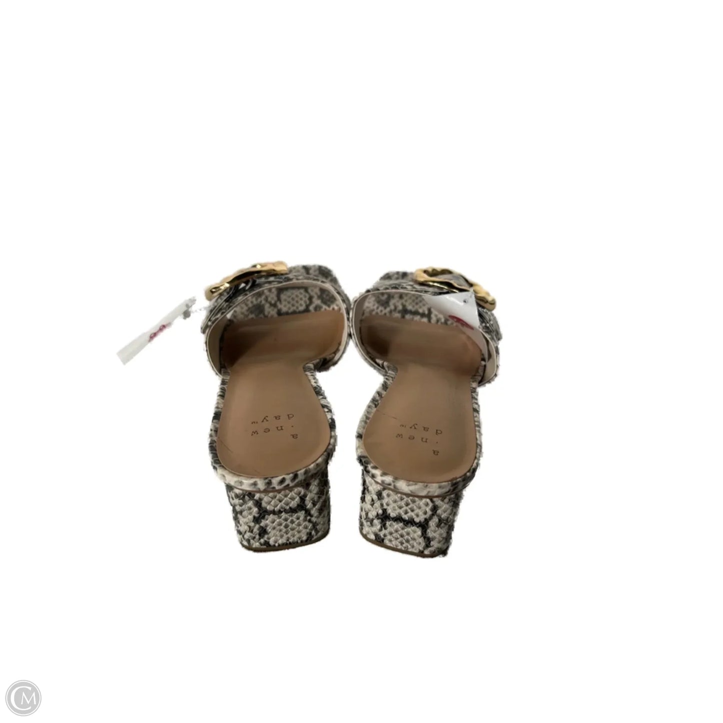 Sandals Heels Block By A New Day In Cream & Grey, Size: 8