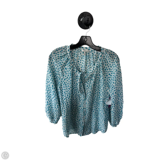 Top Long Sleeve By Joie In Blue & White, Size: M
