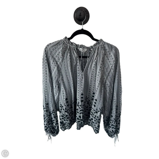 Top Long Sleeve By Joie In Blue & White, Size: L