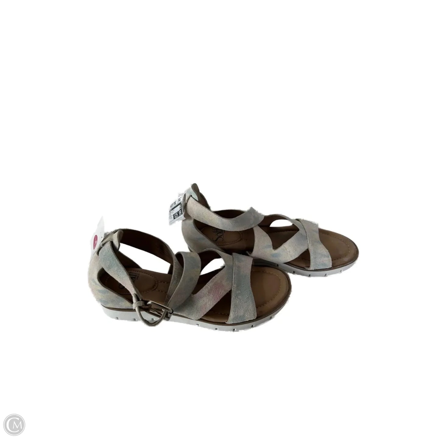 Sandals Flats By Sofft In Cream & Pink, Size: 7.5