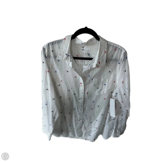 Top Long Sleeve By Gap In White, Size: Xl