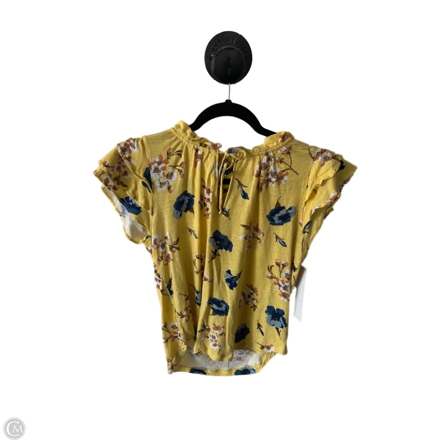Top Short Sleeve By Lauren By Ralph Lauren In Yellow, Size: S
