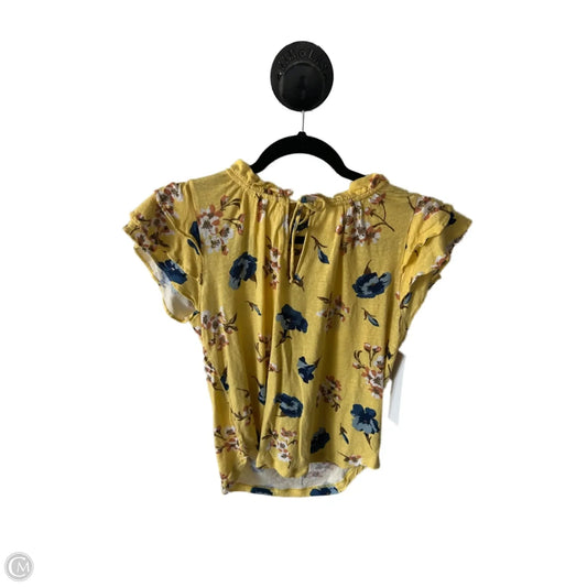 Top Short Sleeve By Lauren By Ralph Lauren In Yellow, Size: S