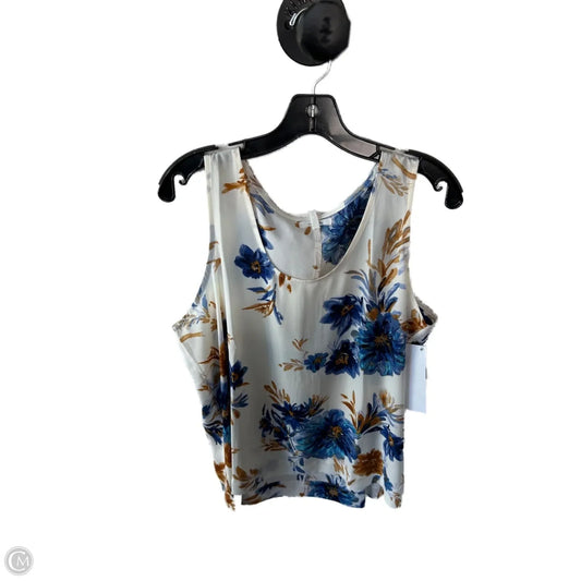 Top Sleeveless By Maurices In Blue & Cream, Size: Xl