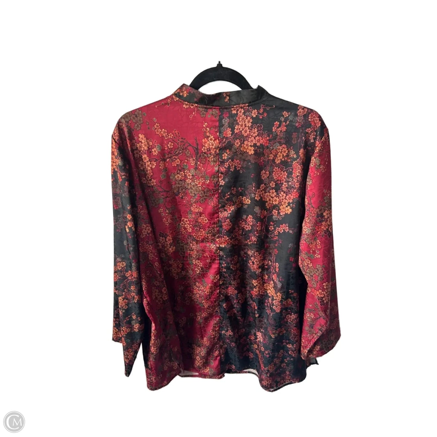 Top Long Sleeve By Soft Surroundings In Black & Red, Size: 2x