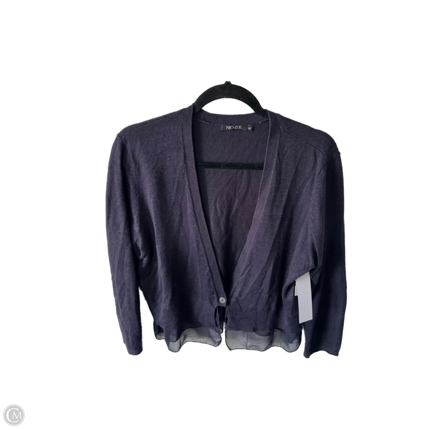 Sweater Cardigan By Nic + Zoe In Blue, Size: Xl