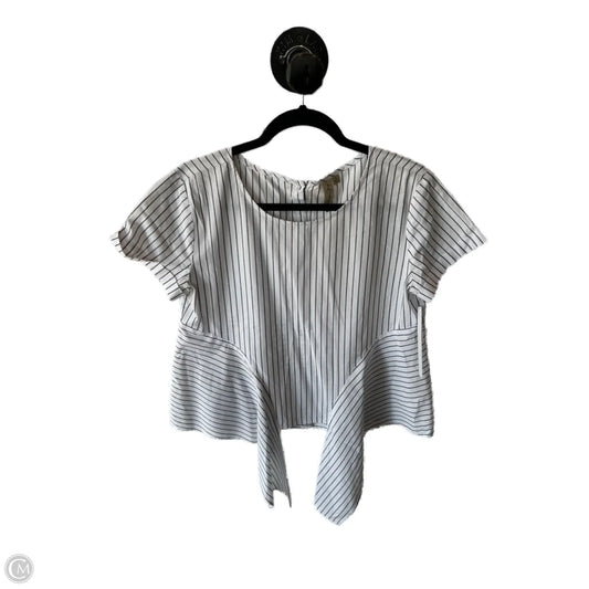 Top Short Sleeve By Allison Joy In Grey & White, Size: S