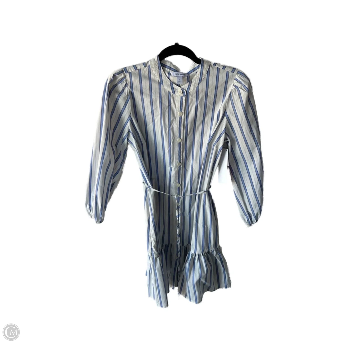 Dress Casual Short By Nine West Apparel In Blue & White, Size: S