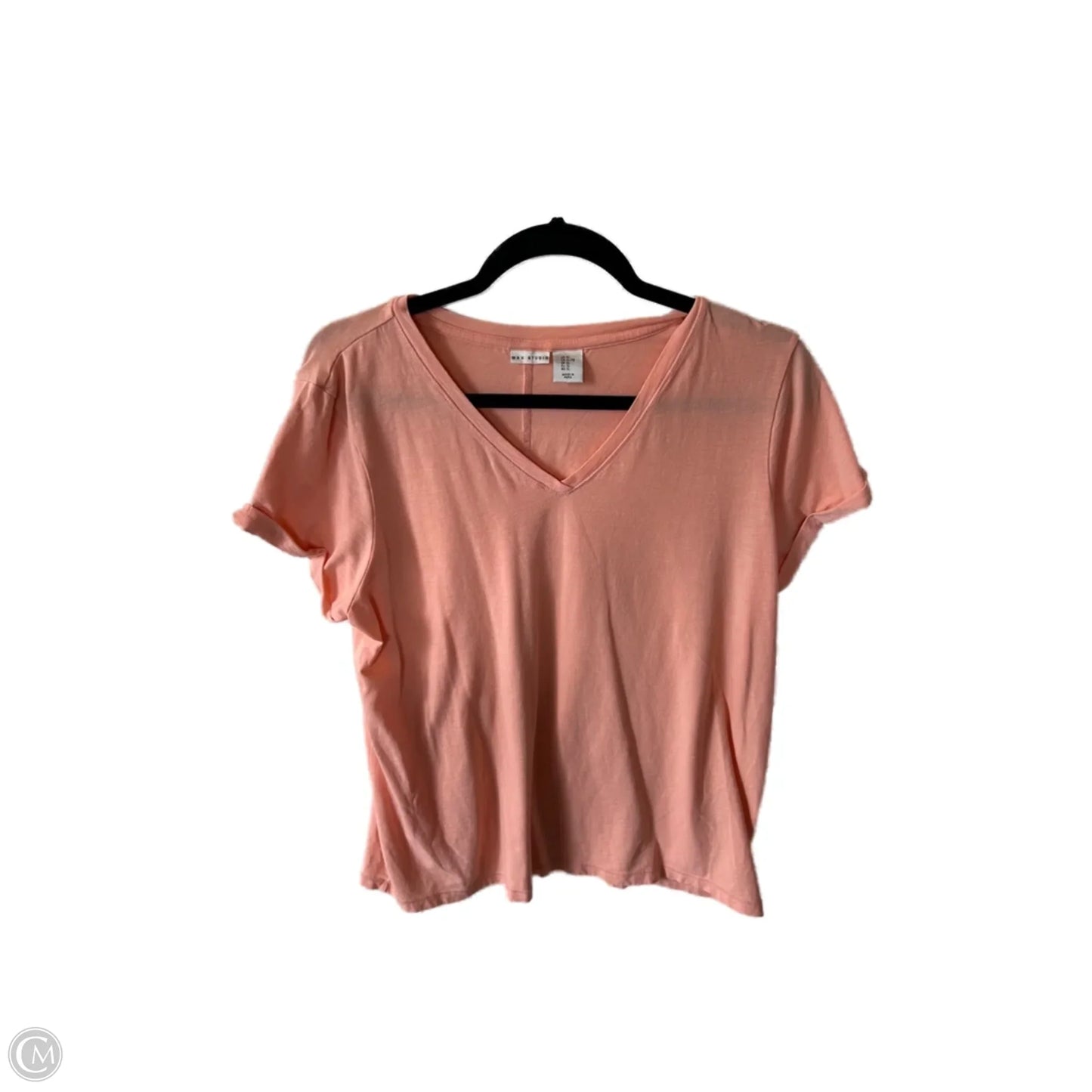 Top Short Sleeve Basic By Max Studio In Orange, Size: Xl