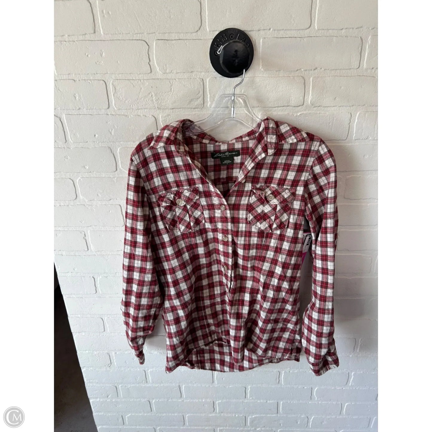 Top Long Sleeve By Eddie Bauer In Red, Size: S