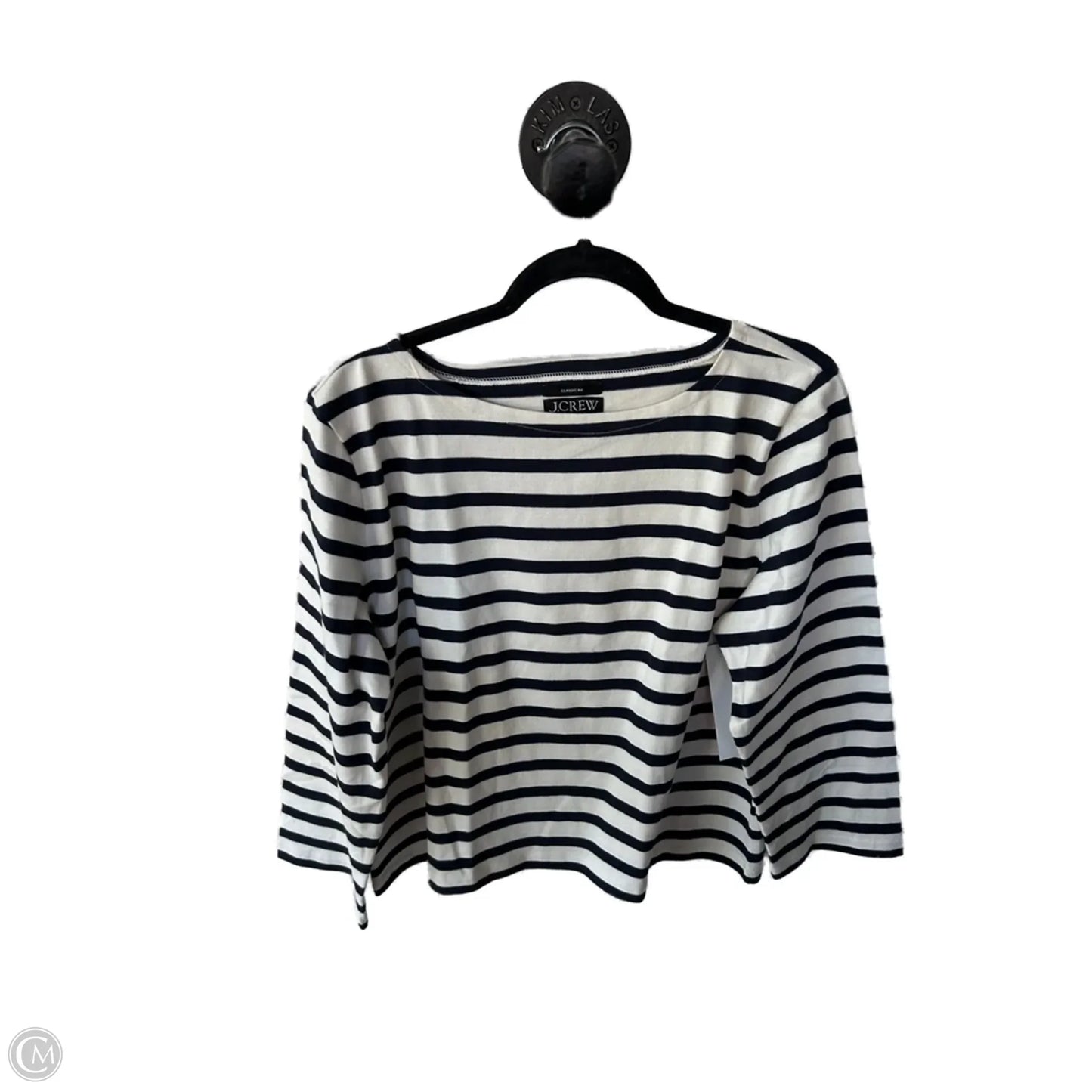 Top Long Sleeve Basic By J. Crew In Blue & Cream, Size: Xl