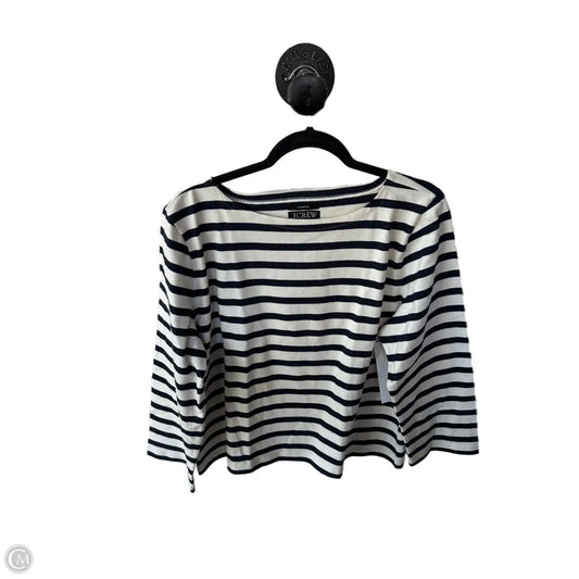 Top Long Sleeve Basic By J. Crew In Blue & Cream, Size: Xl