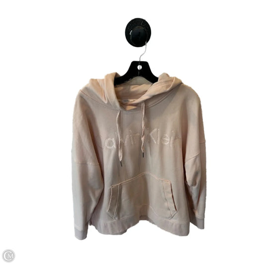 Sweatshirt Hoodie By Calvin Klein Performance In Peach, Size: L