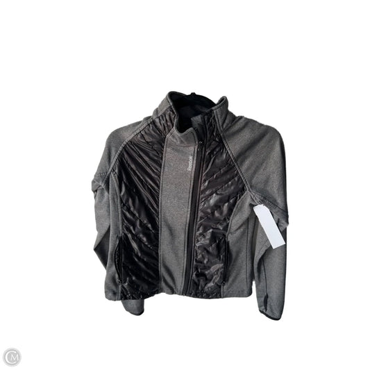 Athletic Jacket By Reebok In Black & Grey, Size: S