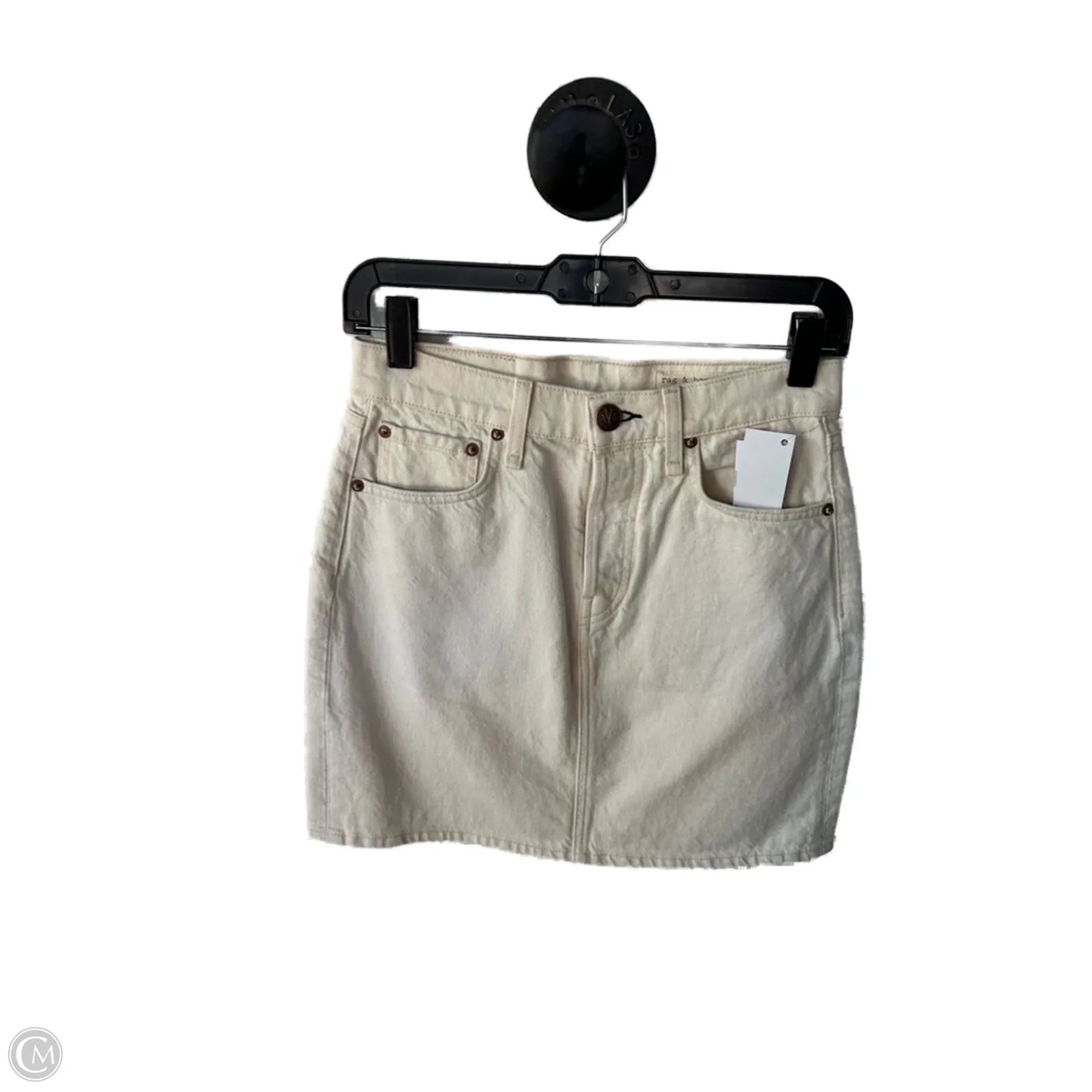 Skirt Mini & Short By Rag And Bone In Cream Denim, Size: 2