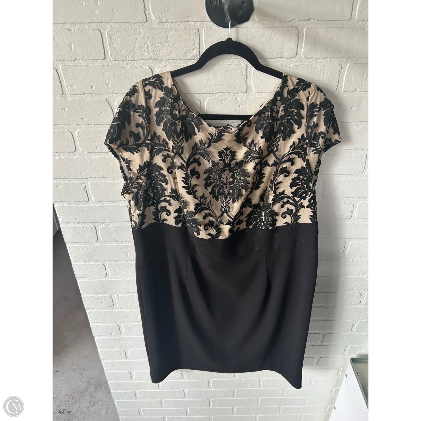 Dress Party Midi By Adrianna Papell In Black, Size: 2x