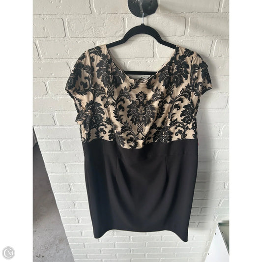 Dress Party Midi By Adrianna Papell In Black, Size: 2x