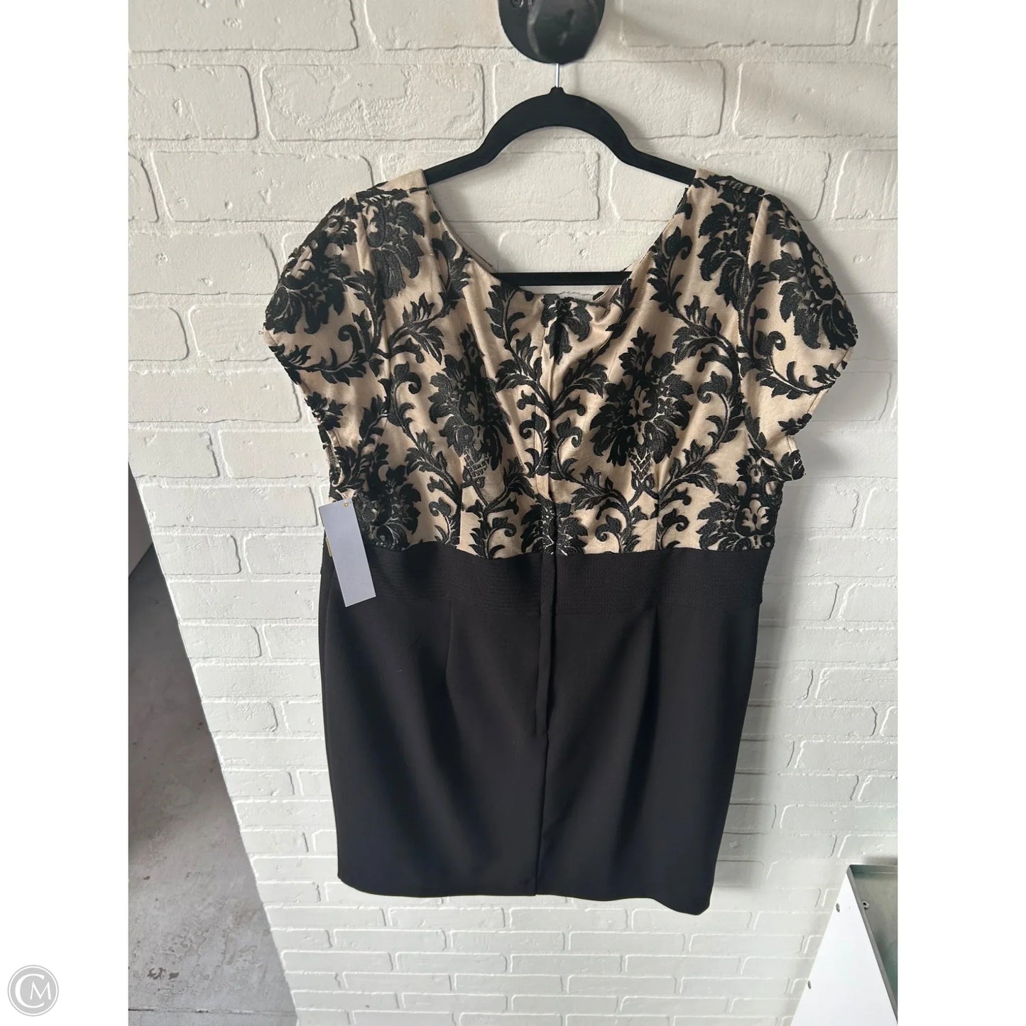 Dress Party Midi By Adrianna Papell In Black, Size: 2x