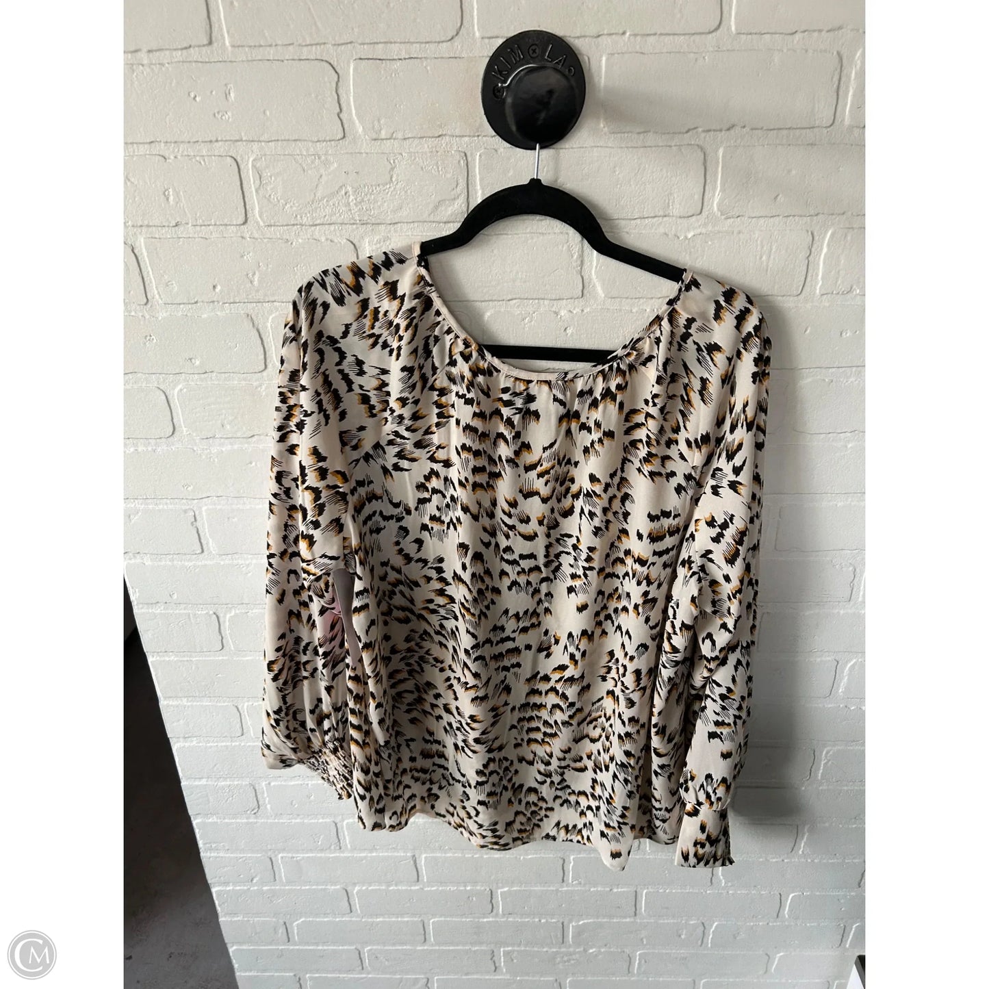 Top Long Sleeve By Cabi In Black & Cream, Size: Xl