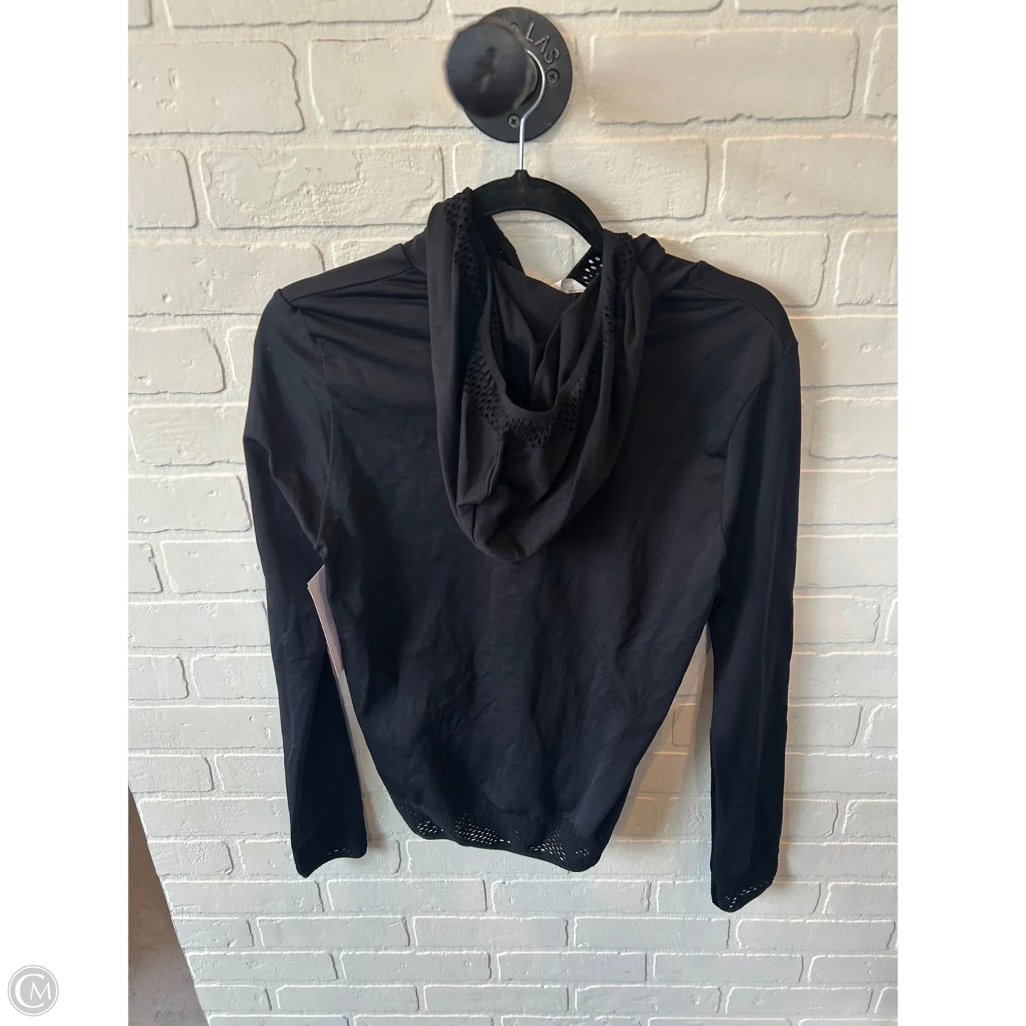 Athletic Top Long Sleeve Hoodie By Fabletics In Black, Size: L