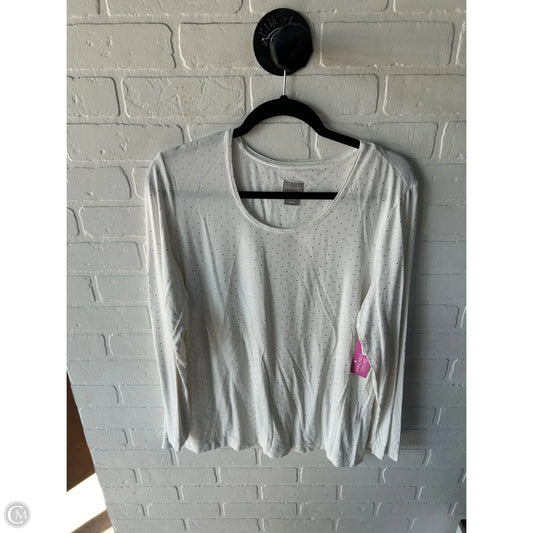 Top Long Sleeve By Chicos In White, Size: Xl