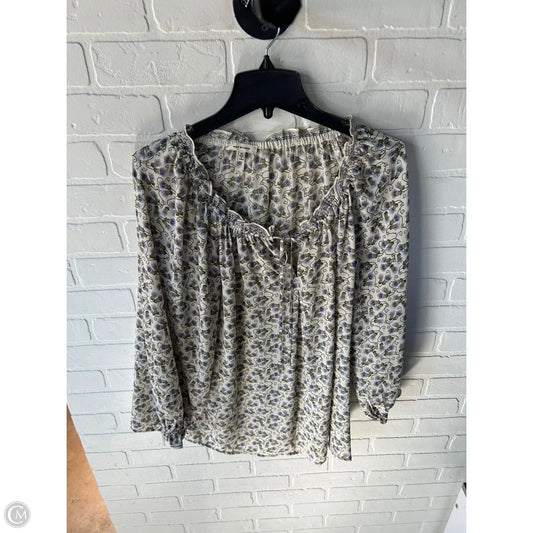 Top 3/4 Sleeve By Max Studio In Cream & Green, Size: 1x