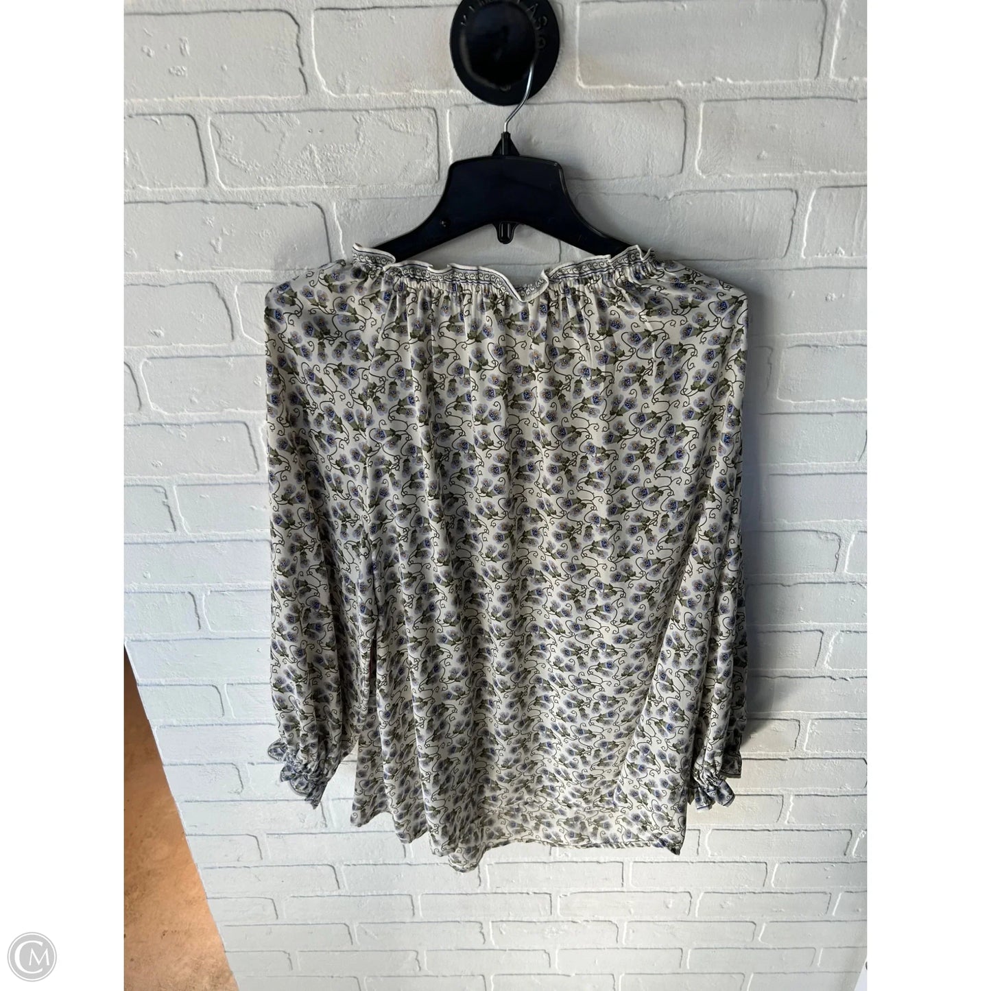 Top 3/4 Sleeve By Max Studio In Cream & Green, Size: 1x