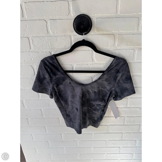 Athletic Top Short Sleeve By Lululemon In Black & Grey, Size: S
