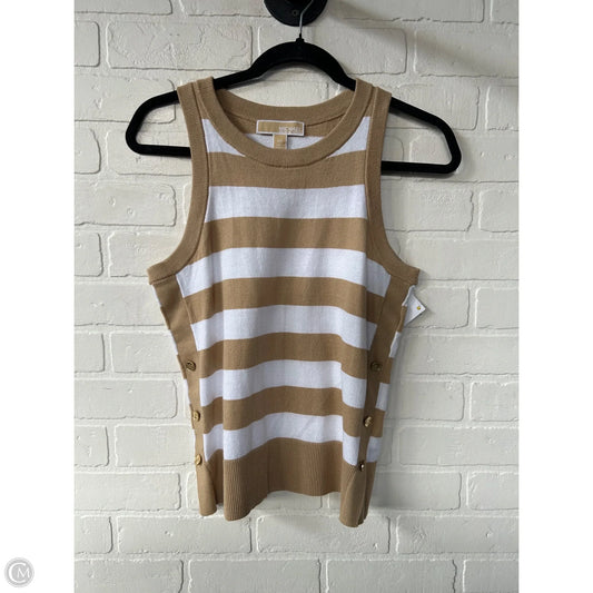 Vest Sweater By Michael By Michael Kors In Tan & White, Size: S