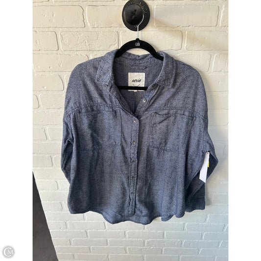 Top Long Sleeve By Aerie In Blue, Size: S