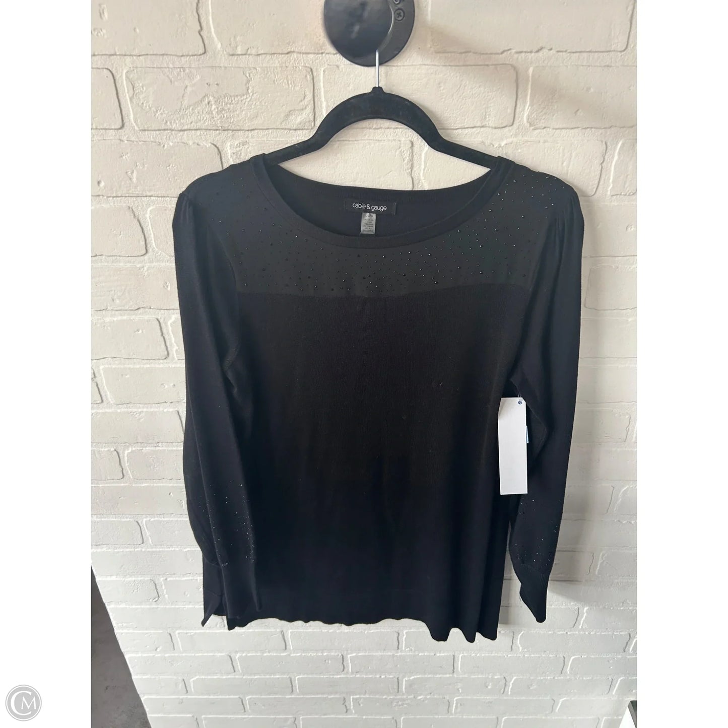 Sweater By Cable And Gauge In Black, Size: L